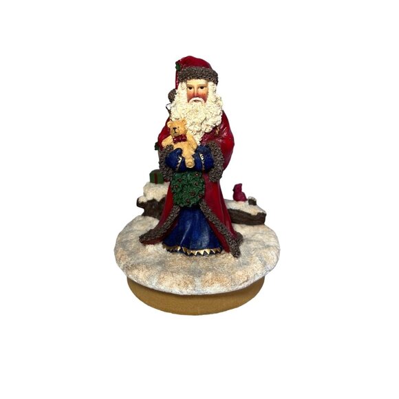 Our America Candle Lid Topper for Glass Jars Christmas Santa Holiday 4.5 In Tall - Picture 1 of 11